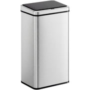 Sensor Kitchen Bin 50L Touch Free Waste Disposal with Motion Sensor Silver Black Homcom