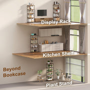 5 Tier Industrial Bookcase With Metal Frame For Home Or Office Storage Rustic Brown And Black