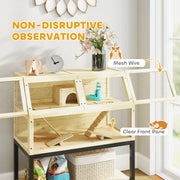 Wooden Indoor Hamster Cage with Storage Shelf Wheels Ramps Water Bottle Hut and Seesaws by PawHut