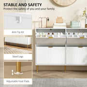 Slim Shoe Storage Cabinet with 4 Flip Drawers Ideal for Hallways or Entryways White