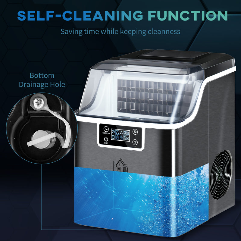 Compact Countertop Ice Maker with 3.2L Capacity and LCD Display for Home Use Black