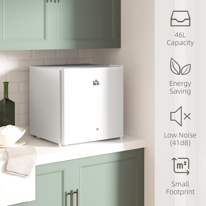 46 Litre Lockable Countertop Fridge Cream White by HOMCOM
