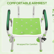 Height Adjustable Shower Chair With Backrest and Armrests For Elderly and Disabled Green
