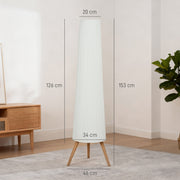 Dimmable Tripod Floor Lamp with Foot Switch for Living Room and Bedroom Lighting White AOSOM