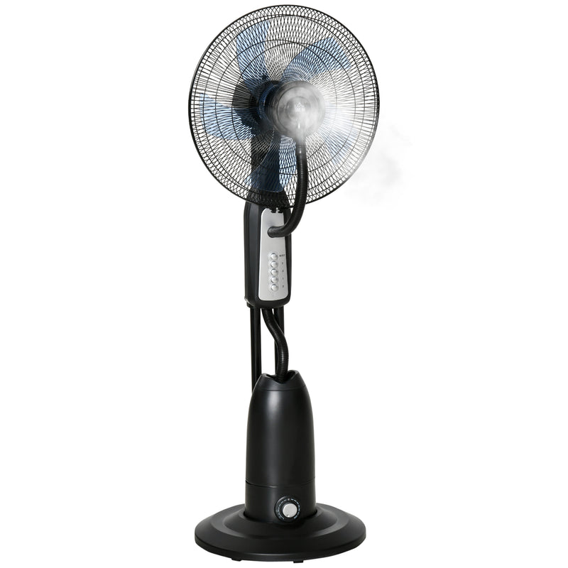 Pedestal Misting Fan With 3 Speeds And 28L Water Tank For Cooling Relief, Black