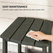 Outdoor Side Table for Garden or Patio with Easy-Clean Weatherproof Wood Effect Grey Outsunny