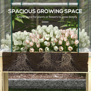 Wooden Raised Garden Planter with Greenhouse Cover Ideal for Vegetables and Herbs Brown