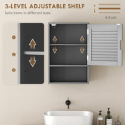 Wall Mounted Bathroom Cabinet With Adjustable Shelves For Compact Storage Grey AOSOM