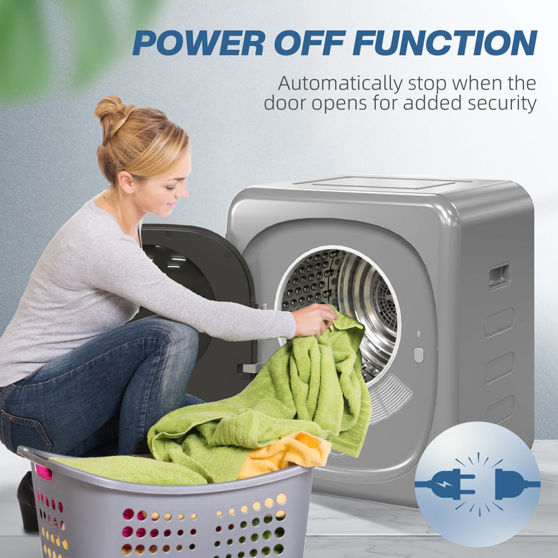 Compact Vented Tumble Dryer for Small Flats and Caravans with Quick Drying Silver