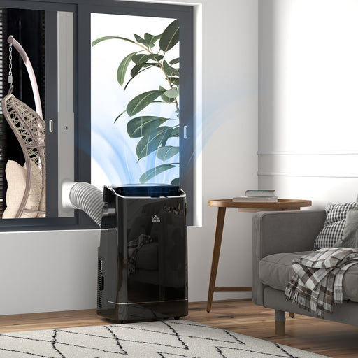 14000 BTU Portable Air Conditioner With WiFi Dehumidifier Timer For Rooms Up To 35 SQM Black