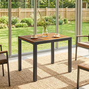 Extendable Garden Dining Table Ready Assembled for Easy Outdoor Hosting Natural Black Outsunny