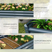 Silver 180 x 90cm Galvanised Steel Raised Garden Planter for Vegetables by Outsunny