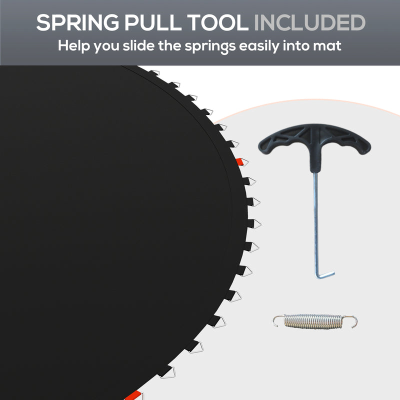10ft Trampoline Replacement Mat With Spring Tool and 54 V Hooks For Outdoor Use Black AOSOM