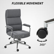 Ergonomic Executive Office Chair with Double Back Cushion and Tilt Function for Home, Charcoal Grey