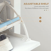 White Narrow Shoe Cabinet with Flip Drawers and Adjustable Shelves for Hallway Storage