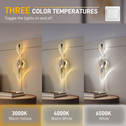 Set of 2 Silver Spiral LED Wall Lights with Adjustable Colour for Bedroom or Hallway