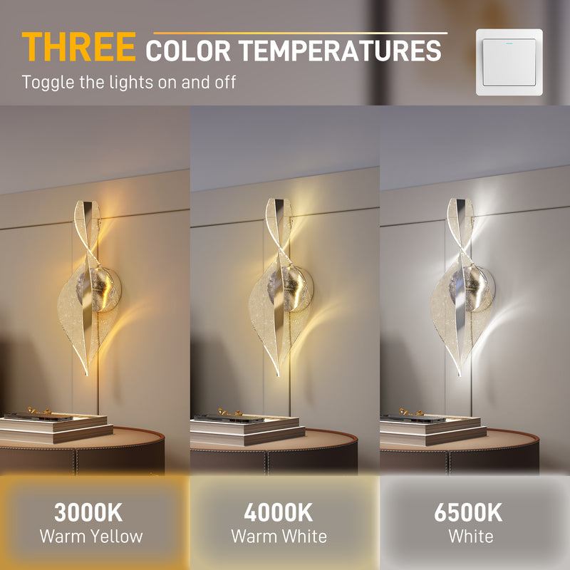 Set of 2 Silver Spiral LED Wall Lights with Adjustable Colour for Bedroom or Hallway