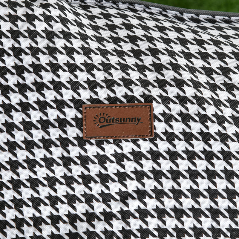 Black Foldable Padded Camp Bed With Cup Holder And Carry Bag For Garden Or Camping