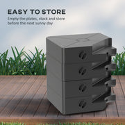 Set of 4 Heavy Duty Cantilever Parasol Base Weights 64kg Sand or 55kg Water Black by Outsunny