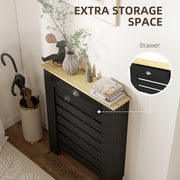 Radiator Cover with Storage Drawer for Safe Hallway Heating Black Wood Effect Homcom