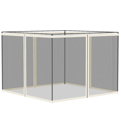 White Universal Replacement Mesh Sidewall Netting for Gazebos and Canopy Tents by Outsunny