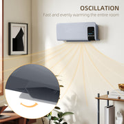 Wall Mounted Electric Heater - Grey