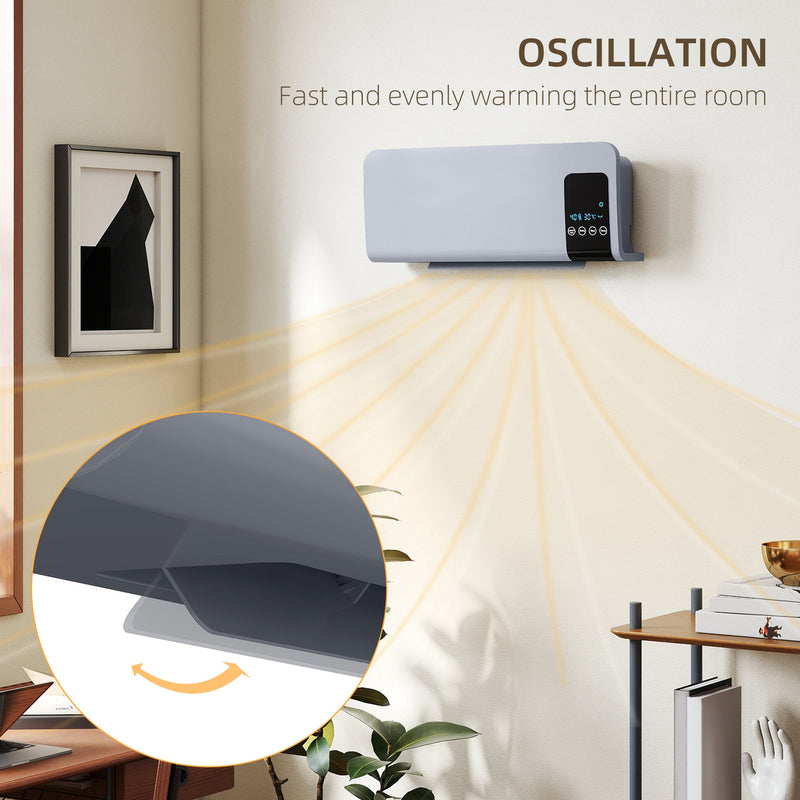 Wall Mounted Electric Heater - Grey