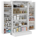 Freestanding Kitchen Storage Cupboard with Adjustable Shelves Ideal for Home Organisation White