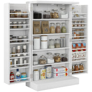 Freestanding Kitchen Storage Cupboard with Adjustable Shelves Ideal for Home Organisation White