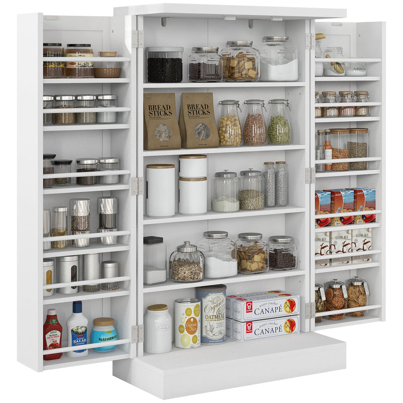 Freestanding Kitchen Storage Cupboard with Adjustable Shelves Ideal for Home Organisation White