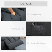 Large Recliner Chair With Lift Function And Massage For Elderly Comfort Dark Grey