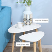 Rocking Chair and Nesting Side Tables Set for Relaxing and Organised Living Spaces White Homcom