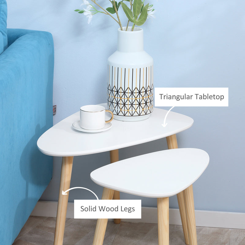 Rocking Chair and Nesting Side Tables Set for Relaxing and Organised Living Spaces White Homcom