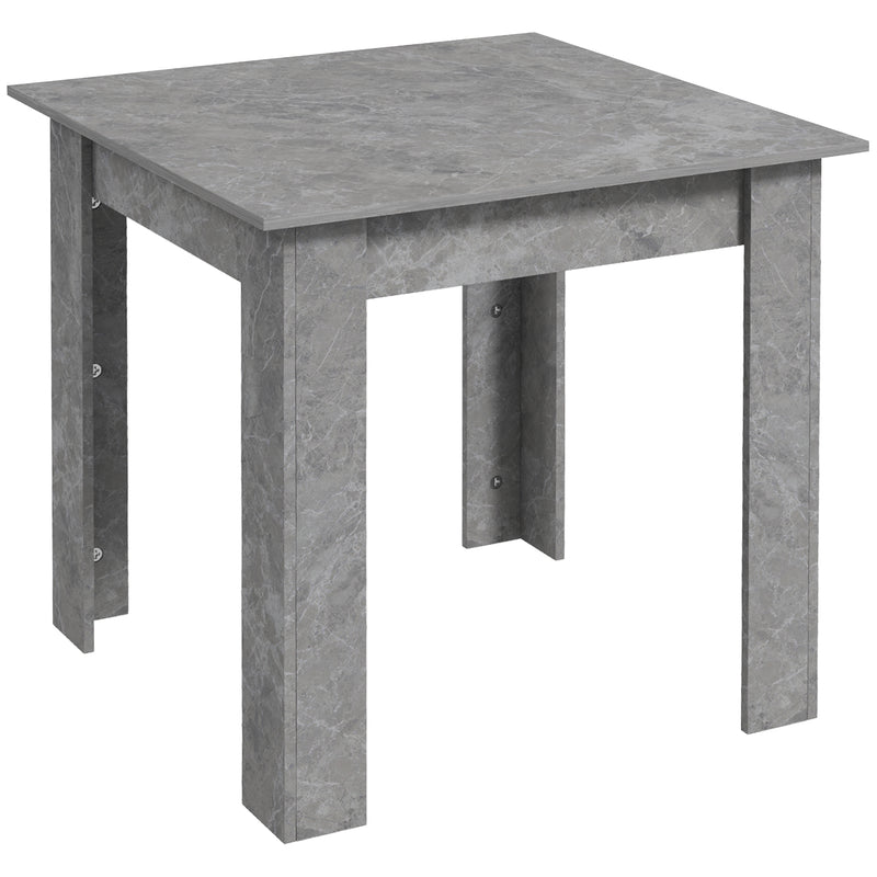 Grey 2 Person Square Dining Table For Small Spaces - Cement Finish - 80 x 80cm