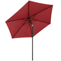 Wine Red Garden Parasol with Tilt and Crank, Sun Protection and UPF30+ Shade Outsunny