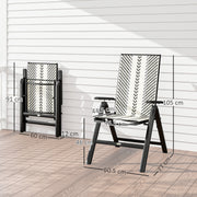 Grey Rattan Reclining Garden Chairs Set for Outdoor Relaxing Comfort by Outsunny