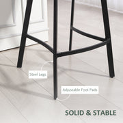 Set of 2 PU Leather Bar Stools with Backrest and Footrest for Kitchen Counters Green