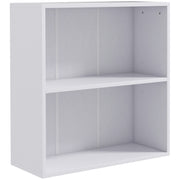 2 Tier Small White Bookcase With Adjustable Shelf For Home Office Or Study Storage