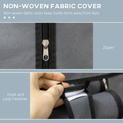 Dark Grey Fabric Wardrobe with Rail and Six Shelves for Storage by HOMCOM