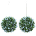 Set of 2 UV Protected Artificial Topiary Balls for Indoor and Outdoor Decor Blue AOSOM