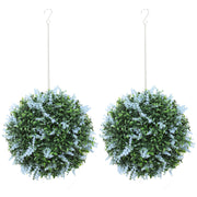 Set of 2 UV Protected Artificial Topiary Balls for Indoor and Outdoor Decor Blue AOSOM