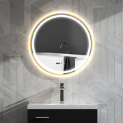 80cm Gold Tone LED Bathroom Mirror With Anti-Fog Function by HOMCOM