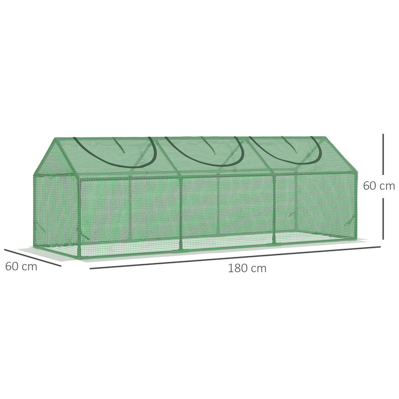 Mini Greenhouse For Outdoor Gardening With PE Cover And Observation Windows Green