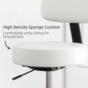 Swivel Salon Chair with Adjustable Height and Cushioned Seat for Hairdressers, White