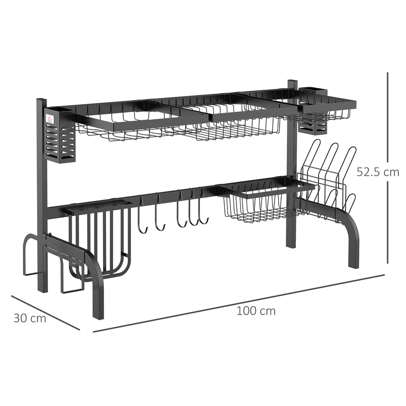 Over Sink Drying Rack 100cm Modular Stainless Steel Space Saving Design by HOMCOM