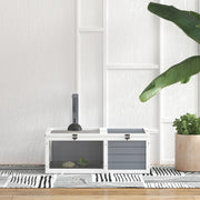 Wooden Tortoise Enclosure with Lamp Holder for Indoor and Outdoor Use Light Grey by PawHut