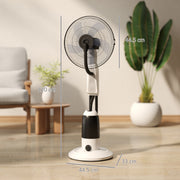 Standing Fan with Misting System for Cool and Comfortable Home Use White AOSOM