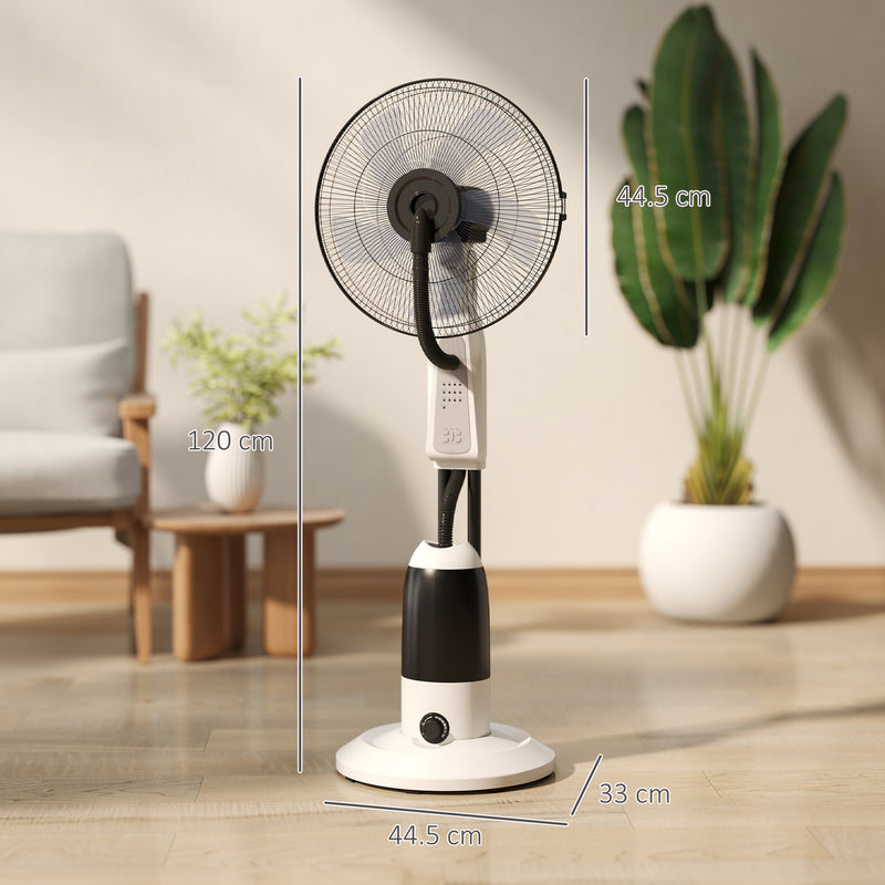 Standing Fan with Misting System for Cool and Comfortable Home Use White AOSOM
