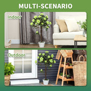 Set of Two Artificial Rose Trees Indoor Outdoor Decorative Plants Green by Outsunny