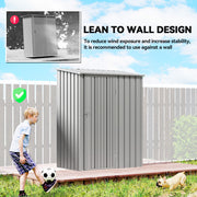 Metal Garden Storage Shed with Weatherproof Roof and Secure Tall Door Aluminium Grey Outsunny